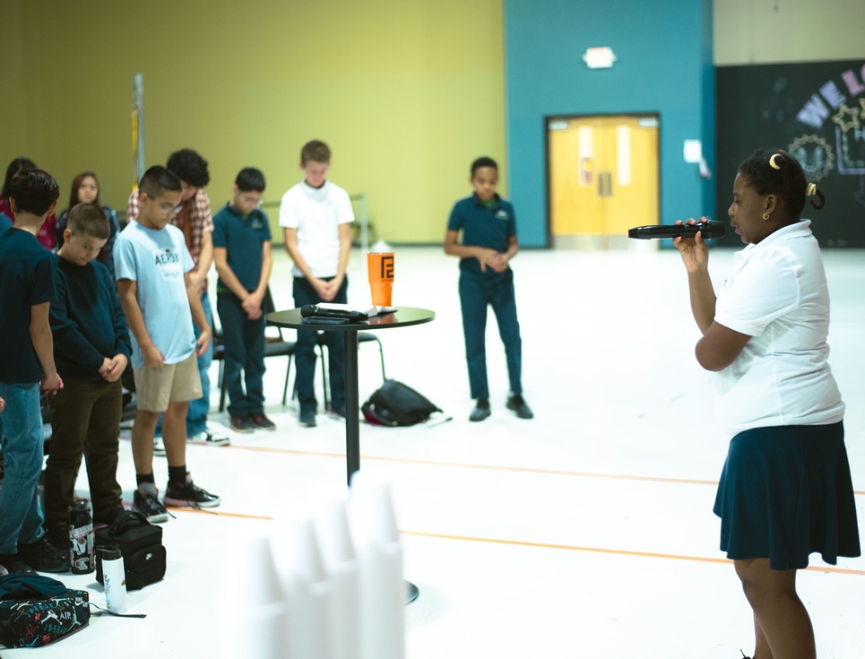 Prayer during morning Bible class. Prayer during morning Bible class.